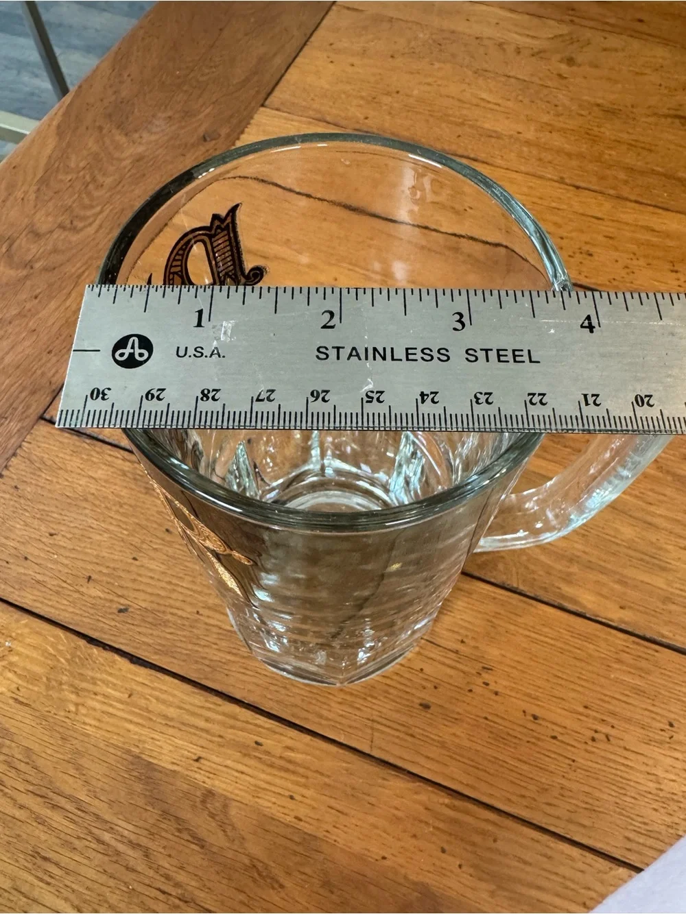 XL Vintage Culver Beer 5¢ Glass Mug with Gold Lettering